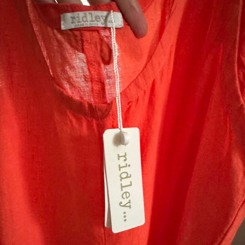 Ridley Orange Linen Sleeveless Maxi Dress XL - Picture 3 of 7